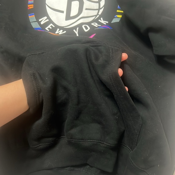 Brooklyn Nets New York NBA Black Hoodie Medium Mens Hoodie Basketball New Era - Picture 5 of 16